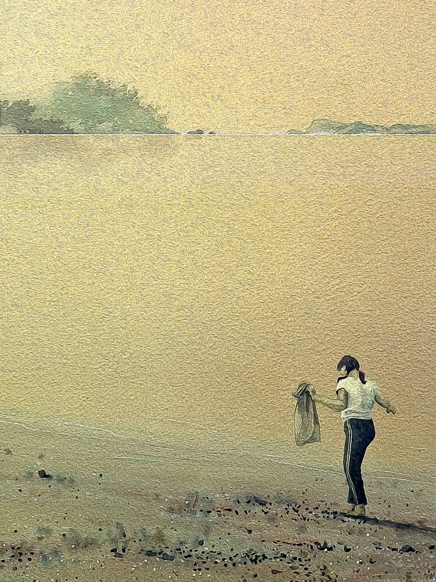 HUNTER GATHERER 1 - Mixed Media painting hunters-gatherers beach passion - Image 3
