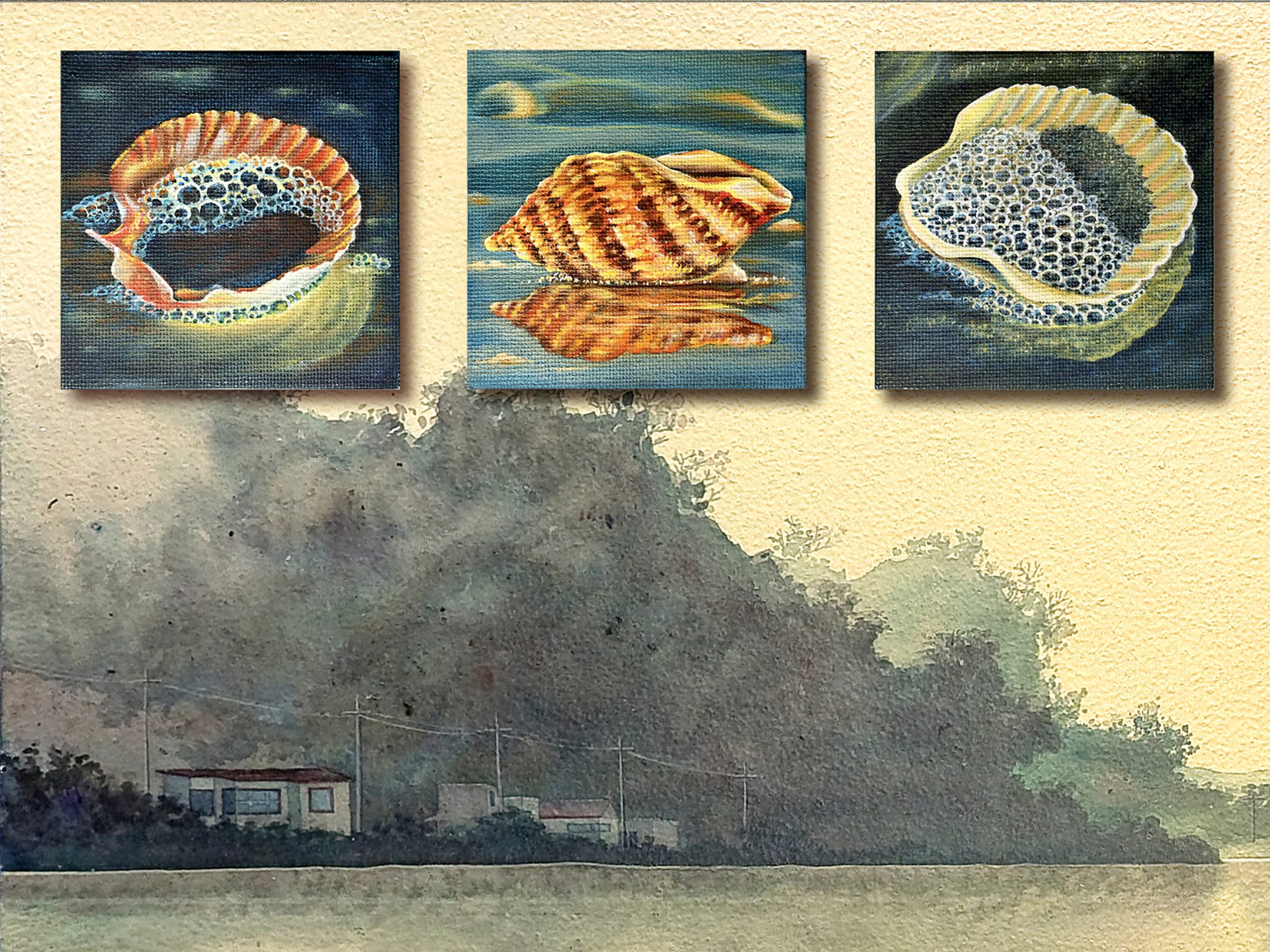 HUNTER GATHERER 1 - Mixed Media painting hunters-gatherers beach passion - Image 7